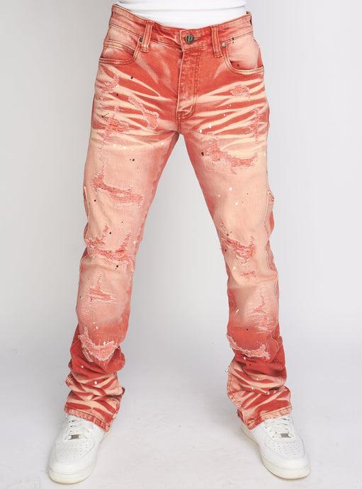 Politics - Flare Skinny Stacked Ramsey516 - Red Wash - Clique Apparel