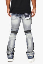 Load image into Gallery viewer, Valabasas - Dual Soldier Stacked Jeans - Black/ Blue - Clique Apparel