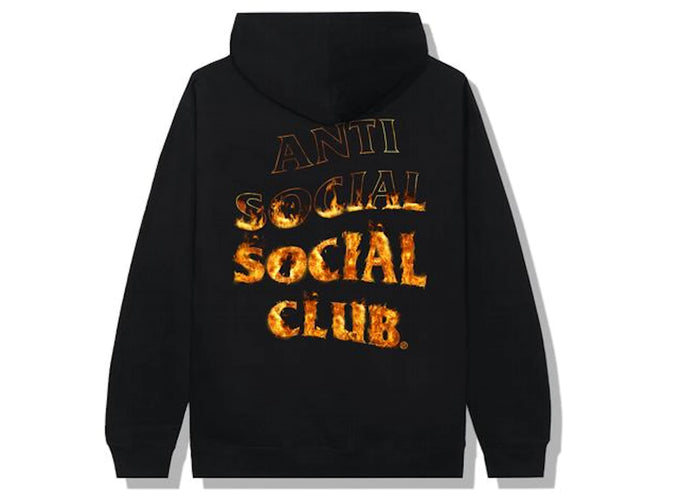 Anti Social Social Club - a fire inside of a flame - Hoodie - Black - Clique Apparel