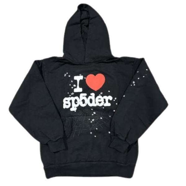 Sp5der - I Love Sp5der Hoodie – Black - Clique Apparel