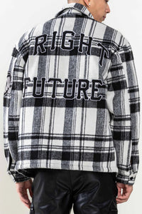 First Row - Multi Patches Wool Check Patting  - Jacket - Clique Apparel