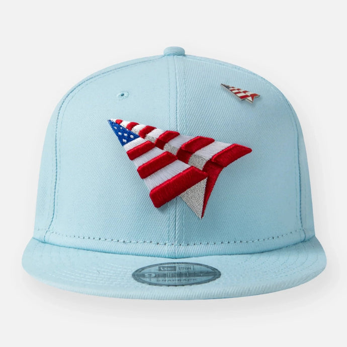 Paper plane american flag top hat