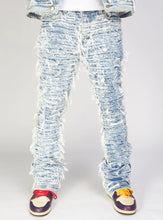 Load image into Gallery viewer, Politics - Debris516  Thrashed Distressed Stack Flare - Blue Wash - Clique Apparel