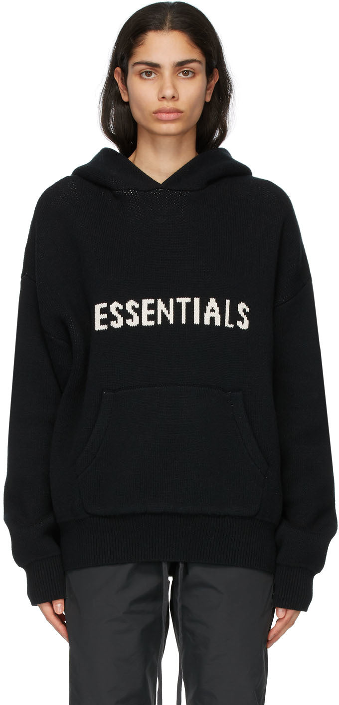 Essentials - Knit Hoodie - Black - Clique Apparel