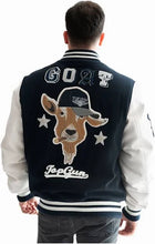 Load image into Gallery viewer, Top Gun - The Goat Varsity Jacket - Navy - Clique Apparel