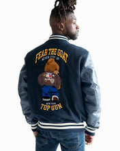 Load image into Gallery viewer, Top Gun - Bear Goat Varsity Jacket - Navy - Clique Apparel