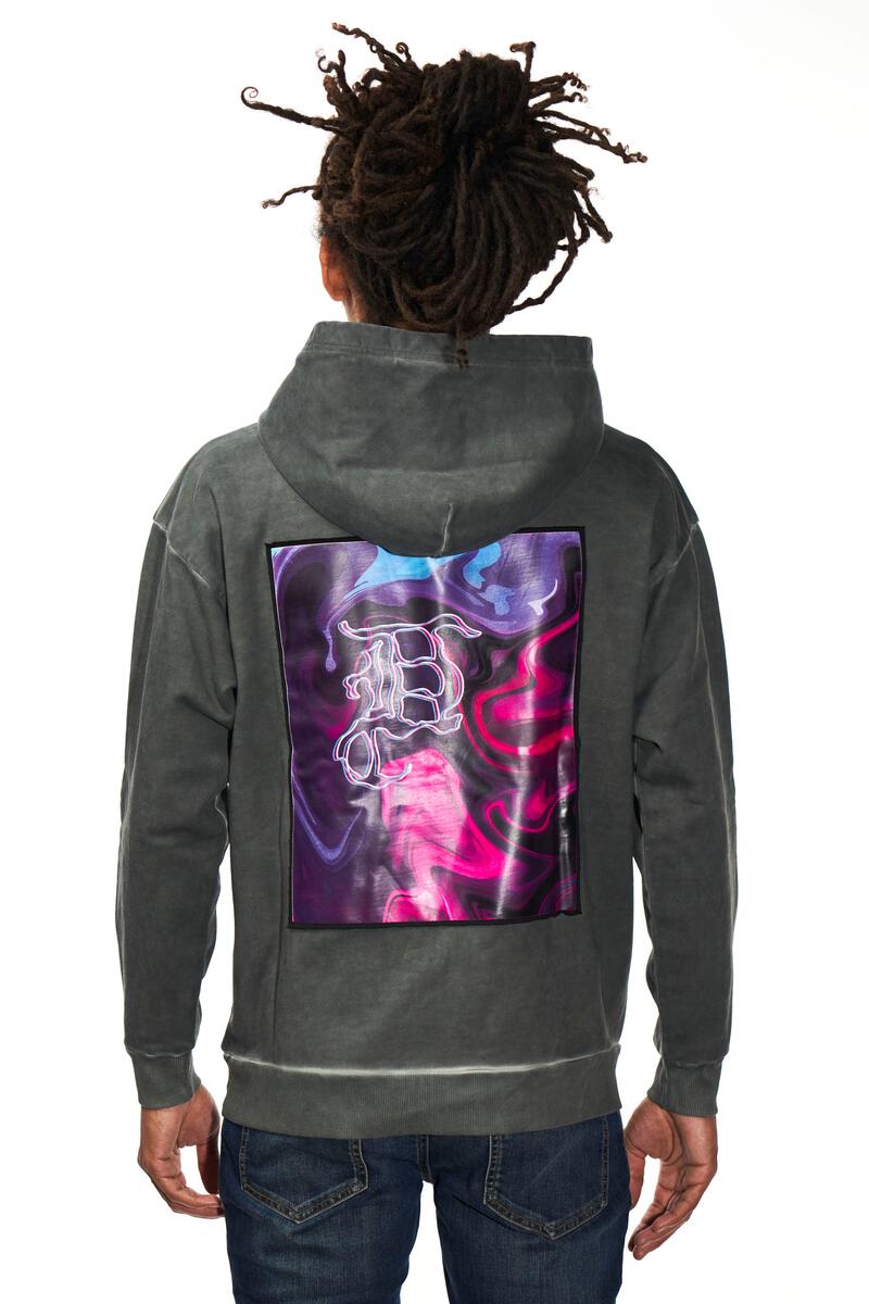 Dead Than Cool - Swirl Psychedelic Hoodie - Acid Black - Clique Apparel