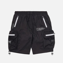 Load image into Gallery viewer, COMBAT NYLON SHORT BLACK WITH GREY ZIPPERS - Clique Apparel