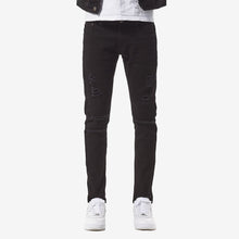 Load image into Gallery viewer, Copper Rivet - Pants With Rips - Jet Black - Clique Apparel