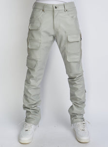 Politics - Stacked Cargo PU Leather Murphy554 - Grey - Clique Apparel