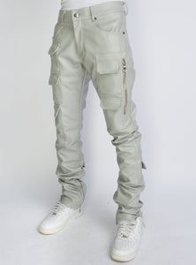 Politics - Stacked Cargo PU Leather Murphy554 - Grey - Clique Apparel
