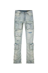 Smoke Rise - Stacked Utility Denim Jeans - Grey - Clique Apparel