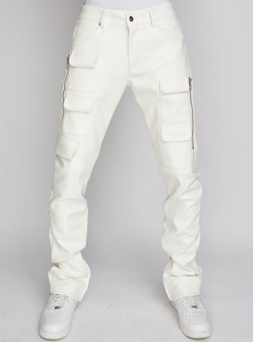 Politics - Stacked Cargo PU Leather Murphy553 - White - Clique Apparel