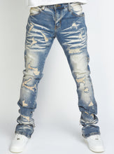 Load image into Gallery viewer, Politics - Flare Skinny Stacked Ramsey518 - Blue Wash - Clique Apparel