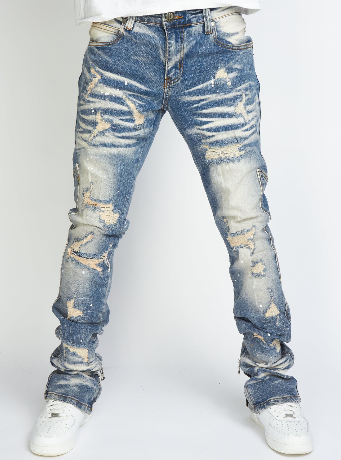 Politics - Flare Skinny Stacked Ramsey518 - Blue Wash - Clique Apparel