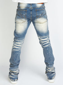 Politics - Flare Skinny Stacked Ramsey518 - Blue Wash - Clique Apparel