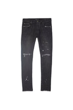 Load image into Gallery viewer, Purple - P001 Low Rise Skinny Jean Black Overspray - Clique Apparel