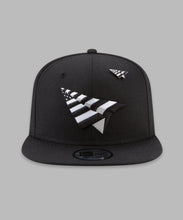 Load image into Gallery viewer, Paper Plane - The Original Crown Old School Snapback Hat with Green Undervisor - Clique Apparel