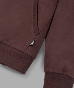 Paper plane -Collegiate Spectrum Half Zip Drop Shoulder Hoodie - Coffee - Clique Apparel