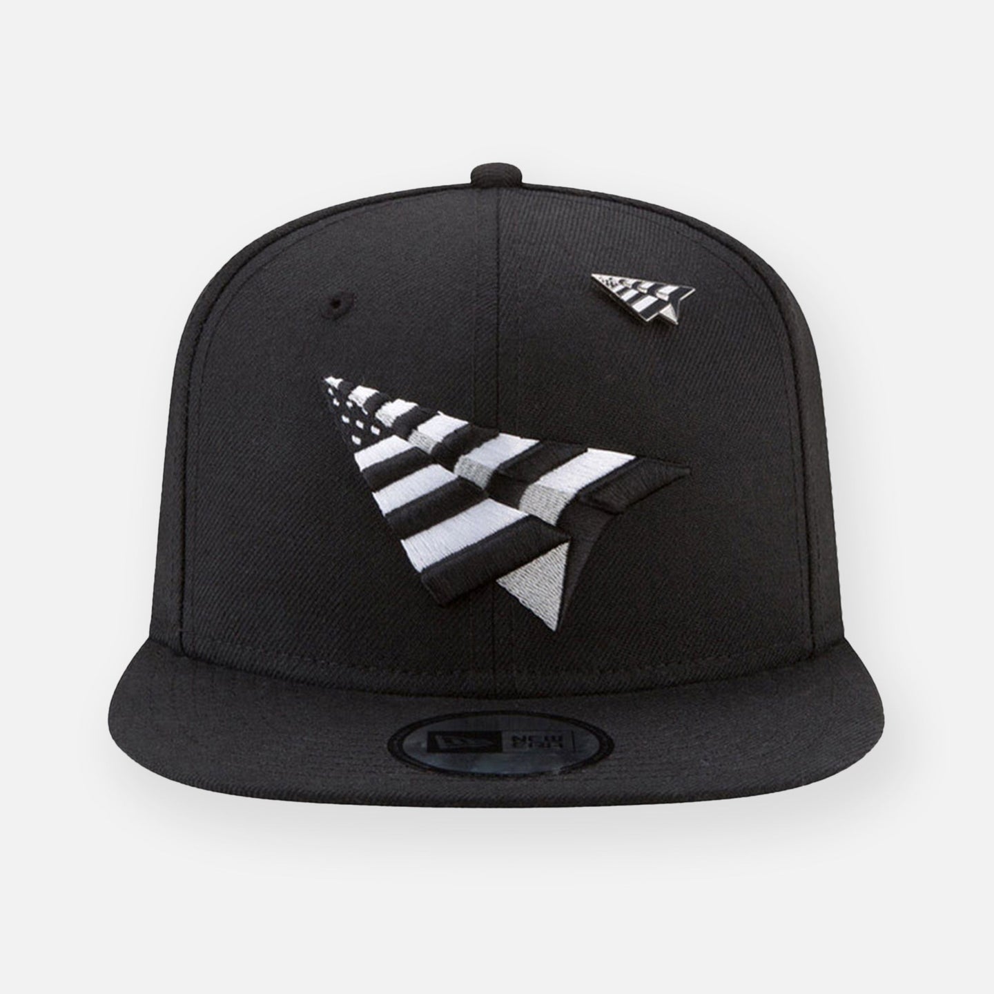 Paper Plane - The Original Crown Old School Snapback Hat with Green Undervisor - Clique Apparel