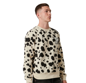 FRENCH TERRY CREAM CHEESE PATCH SWEATER - Clique Apparel
