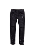 Load image into Gallery viewer, Purple - P001 Low Rise Skinny Jean Black Resin Knee Slit - Clique Apparel