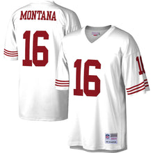 Load image into Gallery viewer, Men&#39;s San Francisco 49ers Joe Montana Mitchell &amp; Ness White Legacy Replica Jersey - Clique Apparel