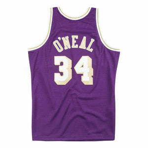 Mens Mitchell & Ness NBA CNY Swingman Jersey Lakers 96 Shaquille O'Neal - Clique Apparel